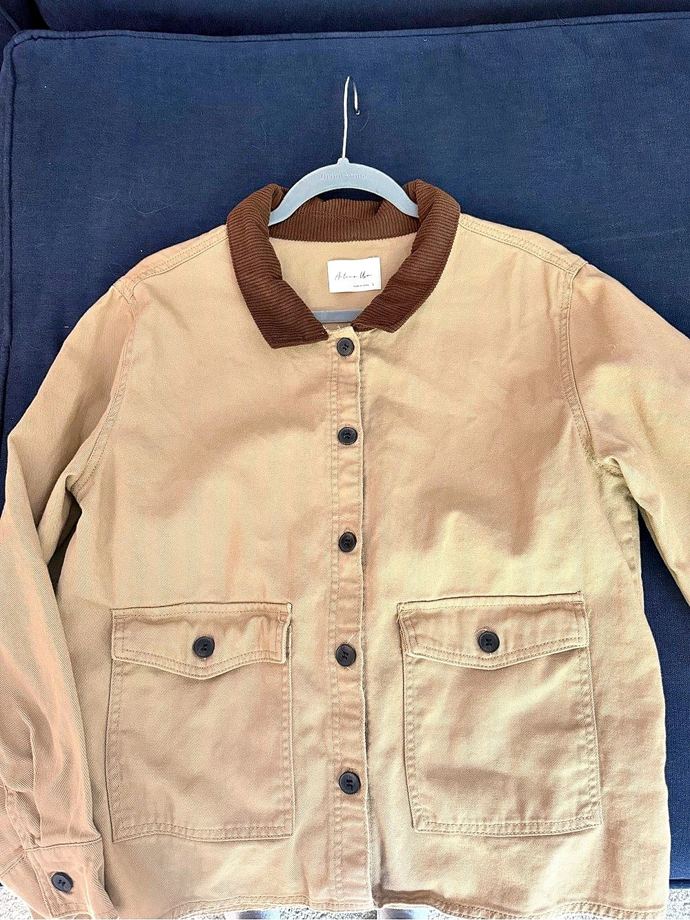 Active USA Utility Jacket Cotton Brown & Beige Size Large